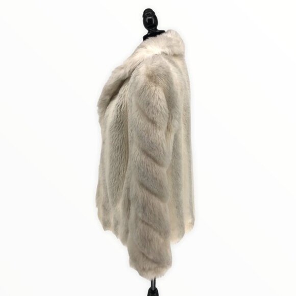 80’s Vintage Jordache Cream Gray Plush Faux Fur Lined Jacket Long Sleeves - Picture 8 of 13